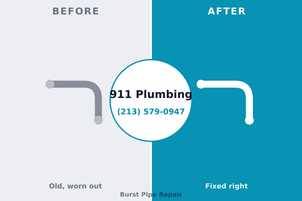 Before and after: plumbing repair Meadow Woods, FL